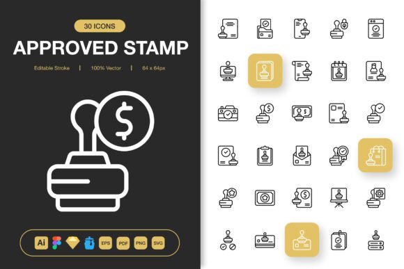 Approved Stamp Icon Pack: Graphics and Icons for Real Crafting