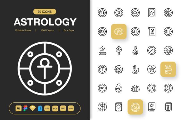 Astrology Icons Pack: Graphics and Icons for Creative Design