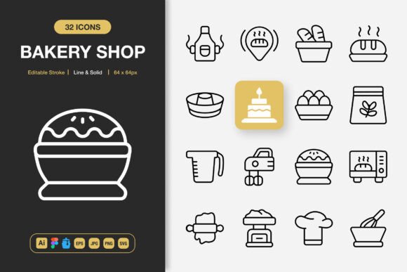Bakery Shop Icons: Graphics and Icons for Local Business