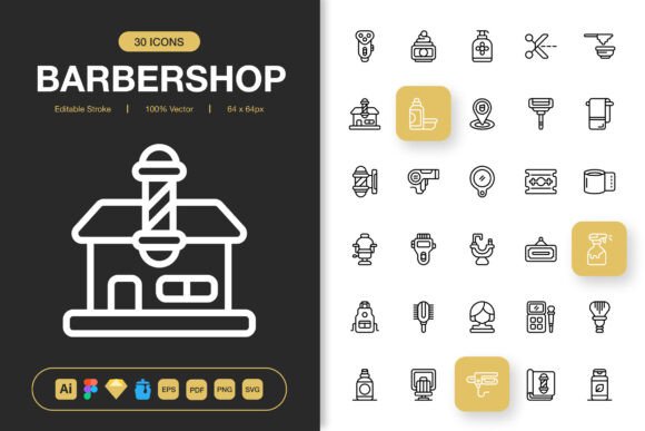 Barbershop Icon: Graphics and Icons for Creative Projects