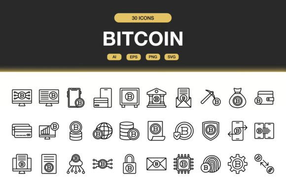 Bitcoin Icons Set: Graphics and Icons for Modern Design