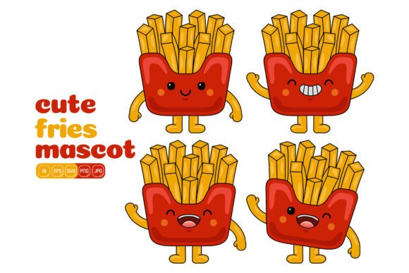 Cute French Fries Mascot Vector Pack 01: Graphics & Illustrations for Fun Projects
