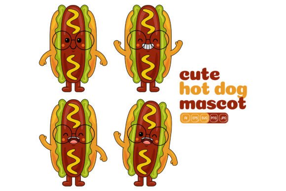Cute Hot Dog Mascot Vector Pack 01