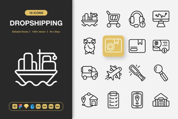 Dropshipping Icons: Graphics for Crafters