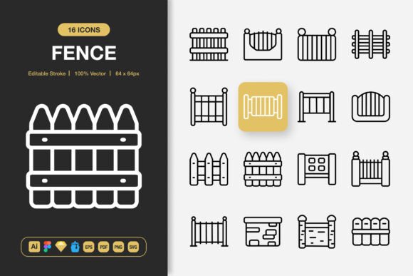 Fence Icons: Graphics and Icons for Modern Design