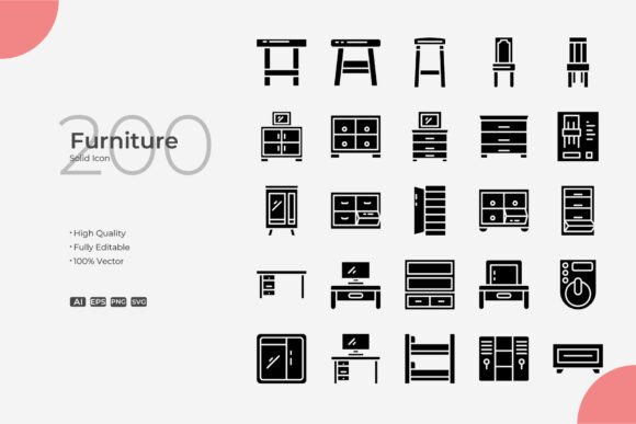Furniture Solid: Graphics and Icons for Modern Design
