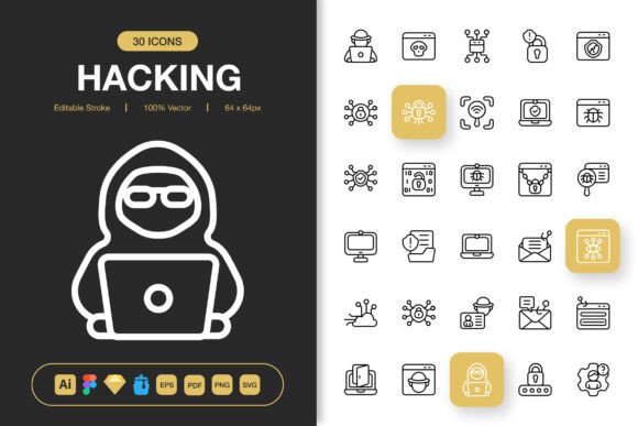 Hacking Icons: Graphic Design Asset for Modern Projects