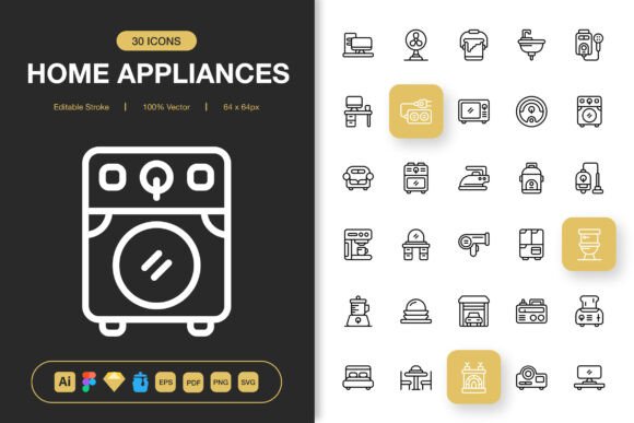 Home Appliances Icons: Graphics for Real Business