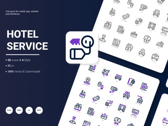Hotel Service Icon Pack: Graphics and Icons for Real Publishing