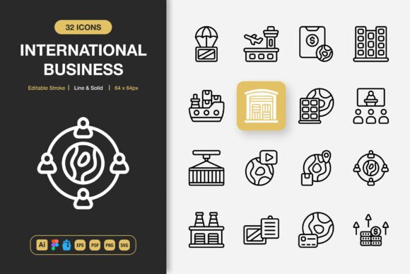 International Business Icons Graphics
