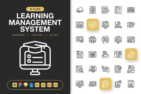 Learning Management System Icons: Graphics and Icons for Modern Design