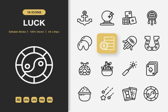 Luck Outline Icons: Graphics for Every Project