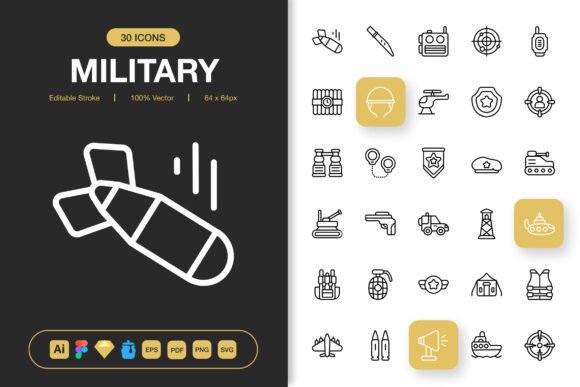 Military Icon Pack: Graphics & Icons for Local Business