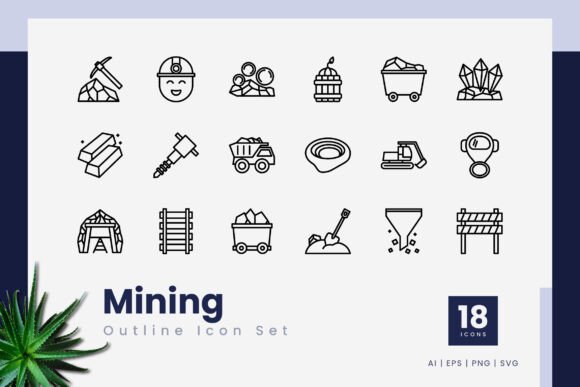 Mining Outline Icons Review
