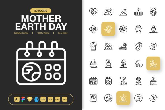 Mother Earth Day Icons: Graphics and Icons for Local Branding