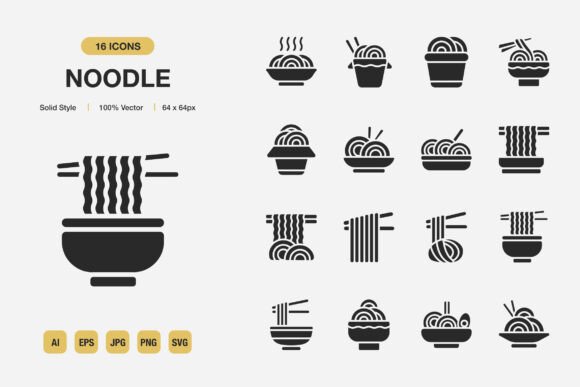 Noodle Solid Icons: Graphics for Modern Branding