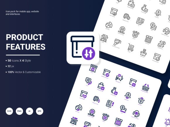 Product Features Icon Pack: Graphics and Icons for Real Publishing