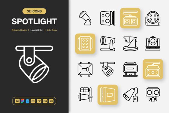 Spotlight Icons for Graphics and Branding