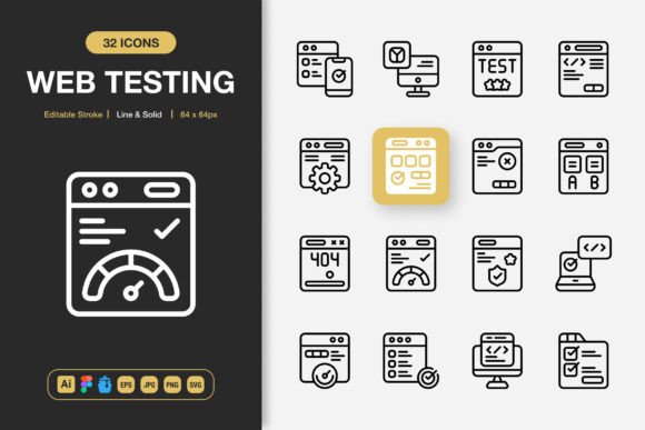 Web Testing Icons: Graphics for Modern Design