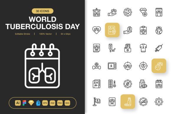 World Tuberculosis Day Icons Graphics